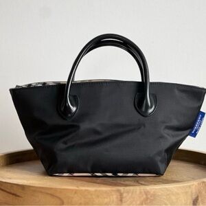 Burberry Blue Label Nova Check Mini Tote Black Nylon